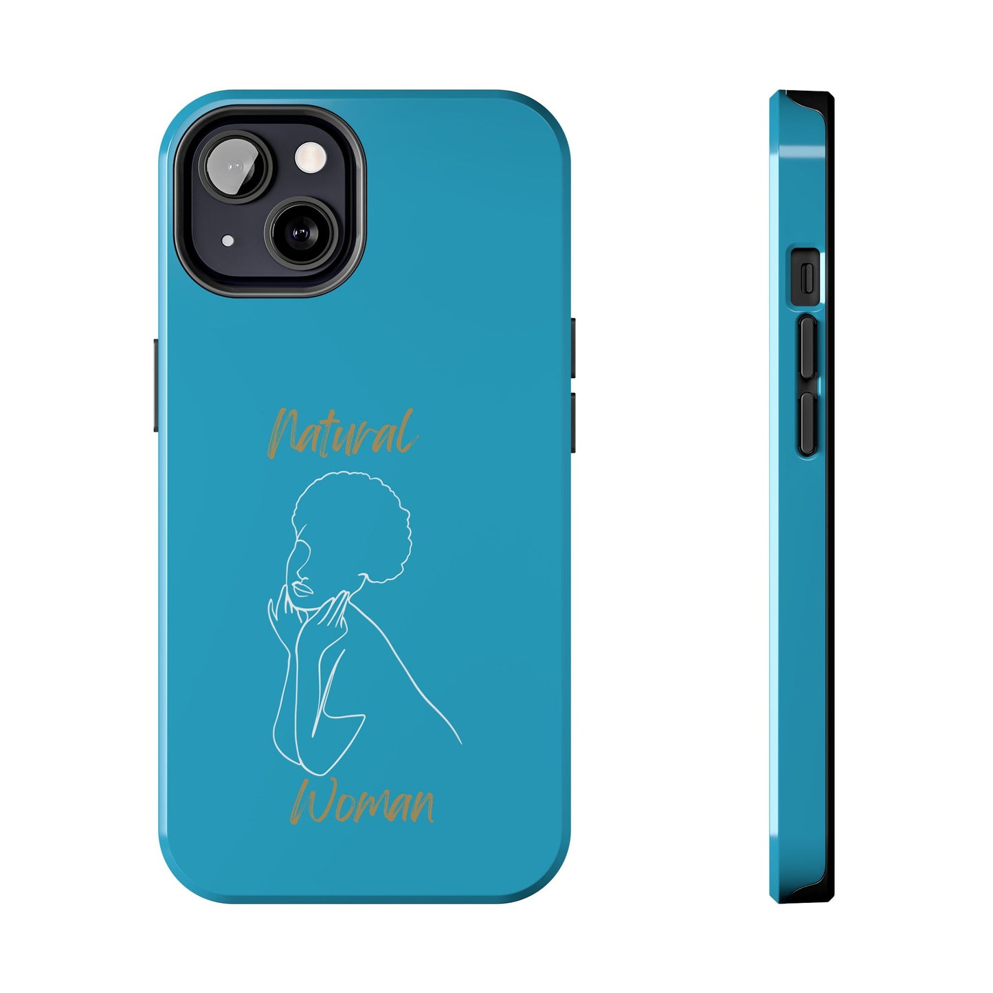 Natural Woman Cute Afro (WL)Tough Phone Cases TURQUOISE