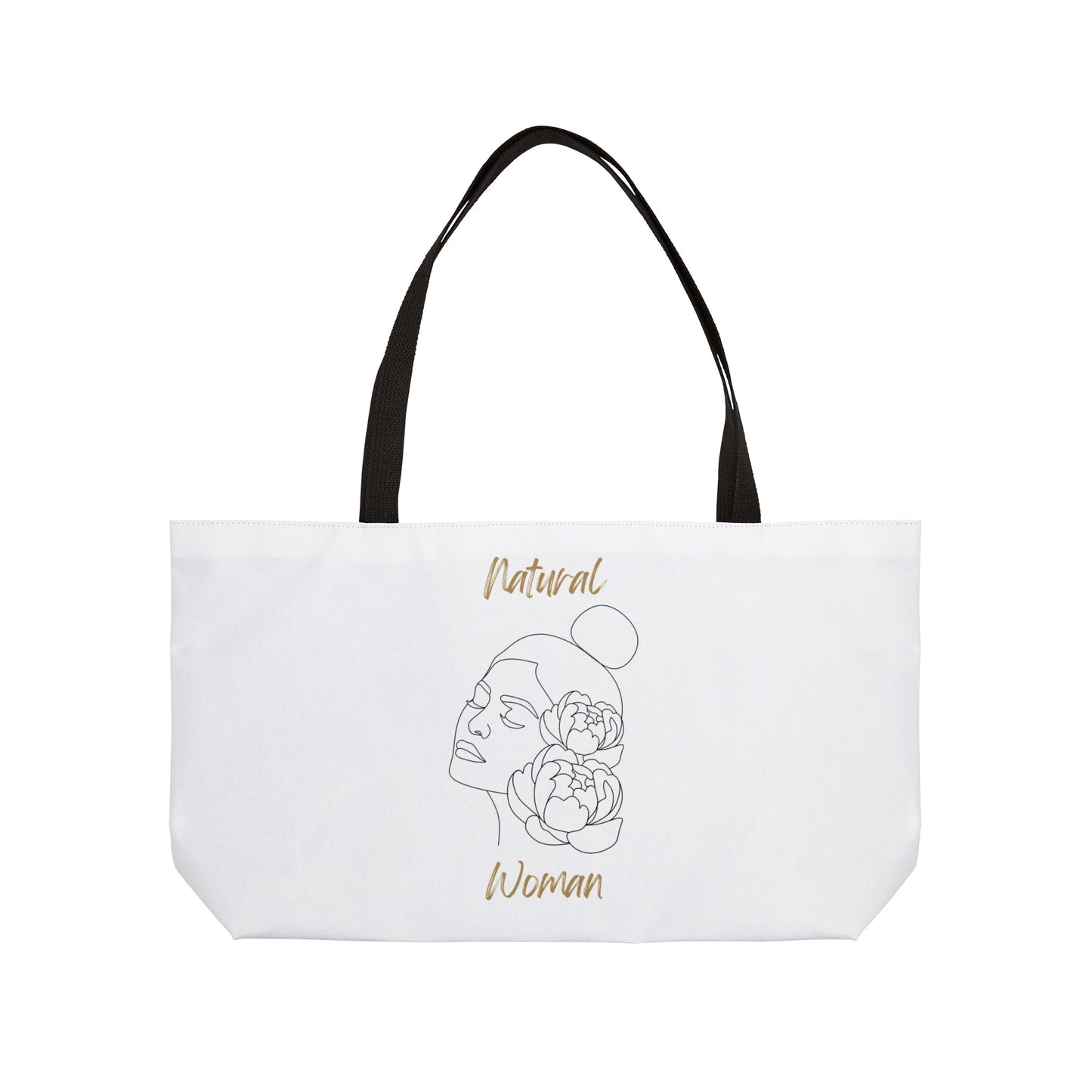 Natural Woman Bun Flower (BL) Weekender Tote Bag WHITE