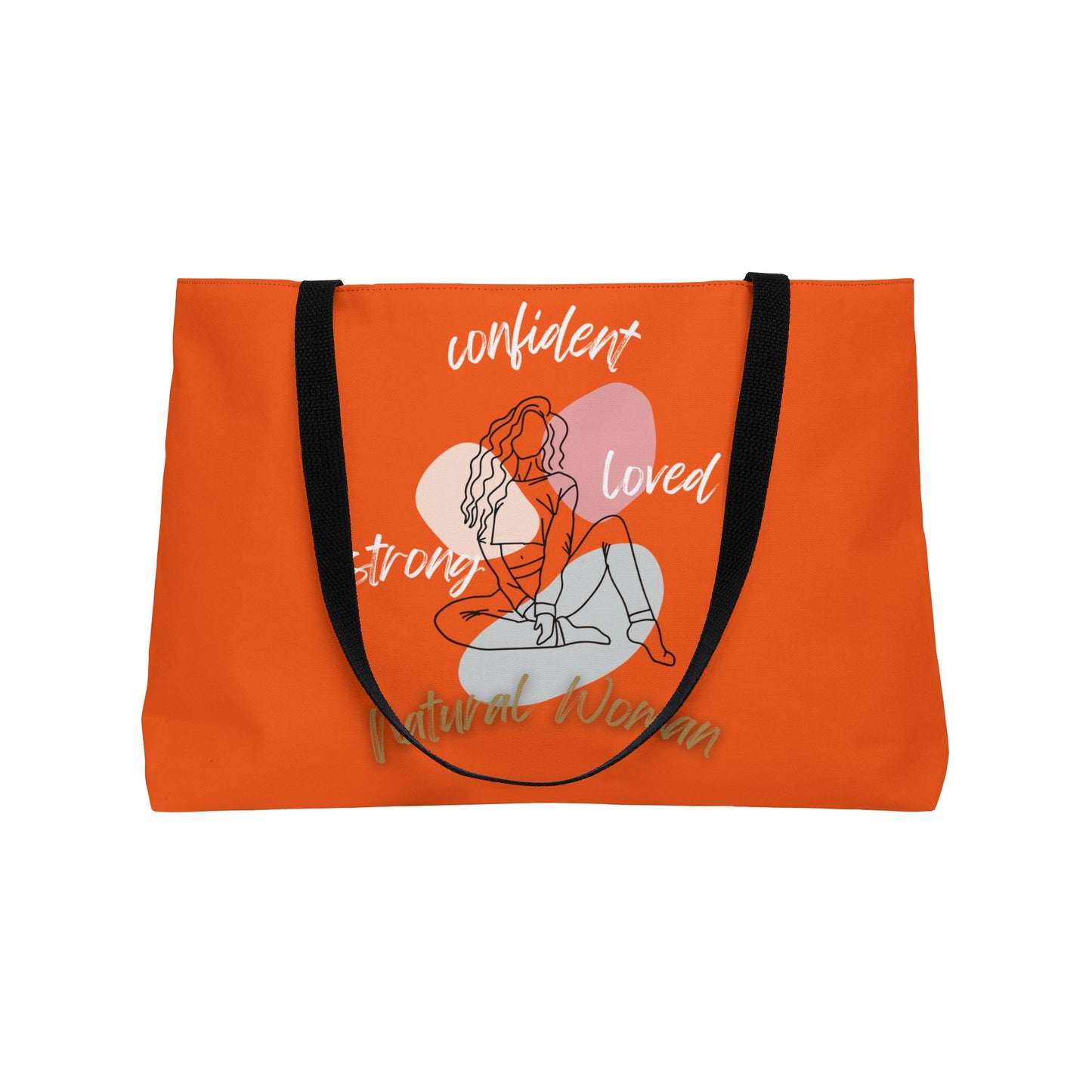 Natural Woman Strong Confident Loved (WL) Weekender Tote Bag ORANGE
