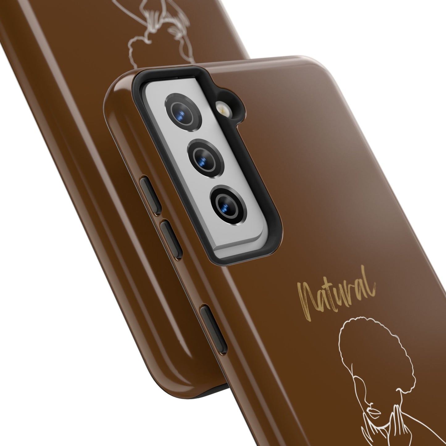 Natural Woman Cute Afro(WL)Tough Phone Cases BROWN