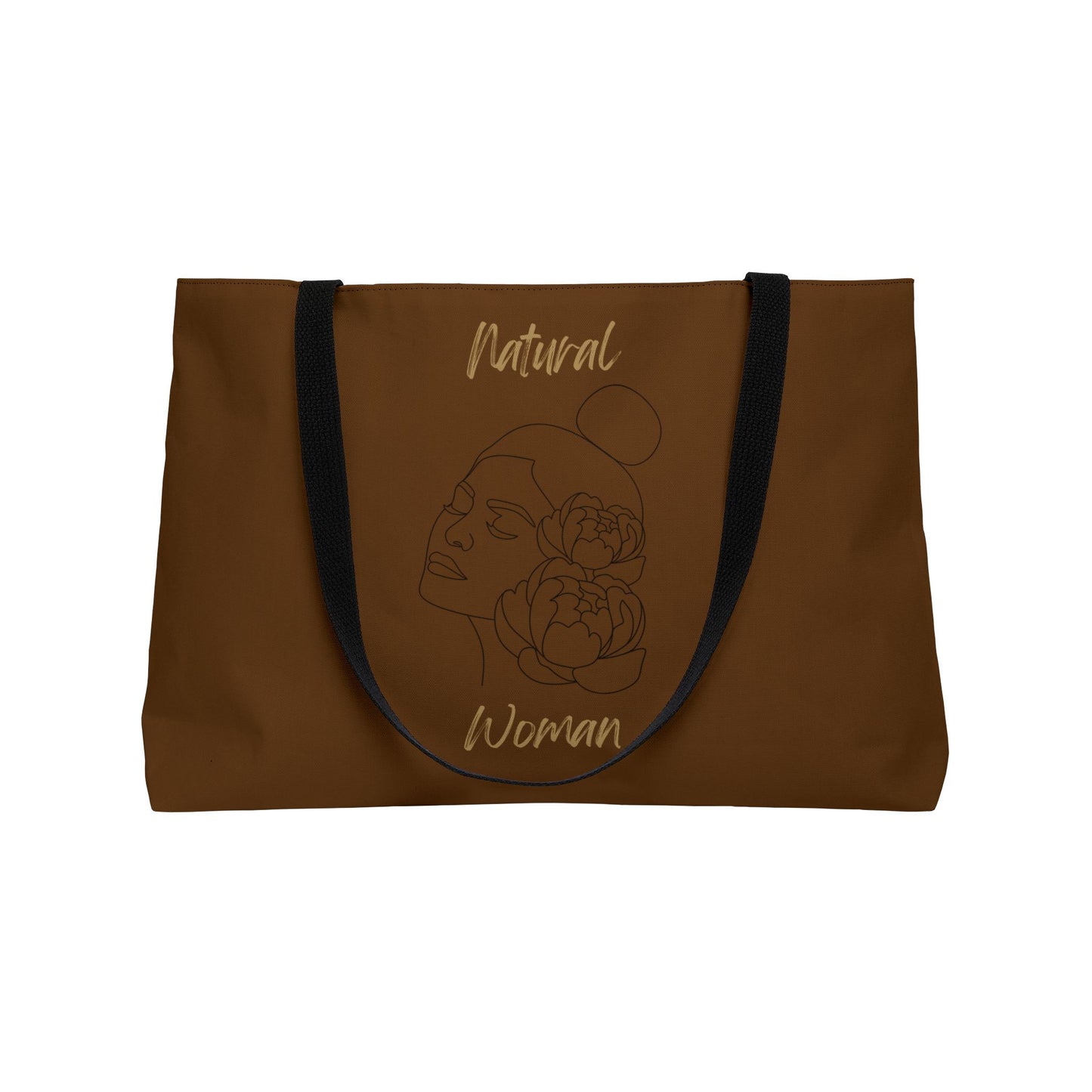 Natural Woman Bun Flower (BL) Weekender Tote Bag BROWN