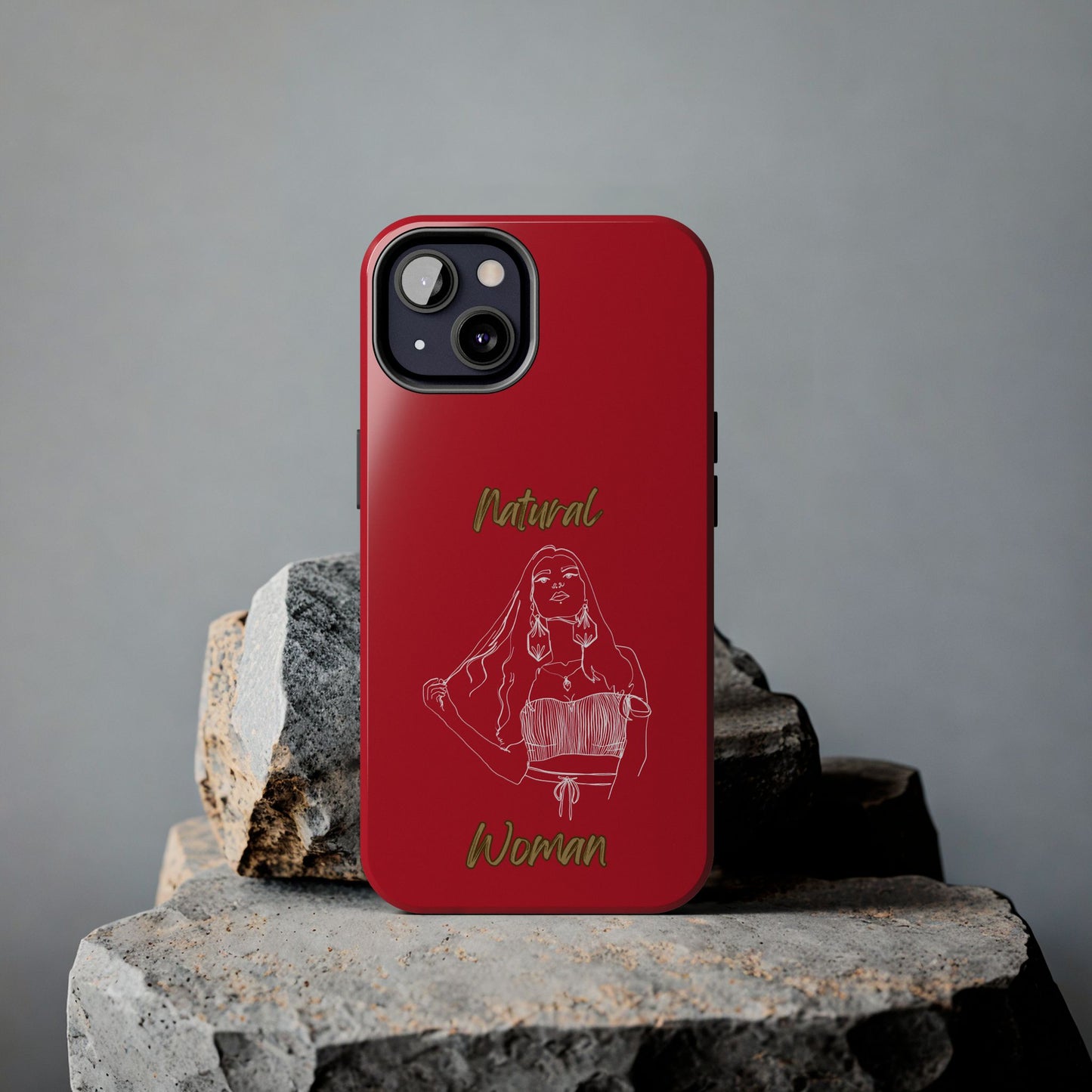 Natural Woman Thinking (WL)Tough Phone Cases DARK RED