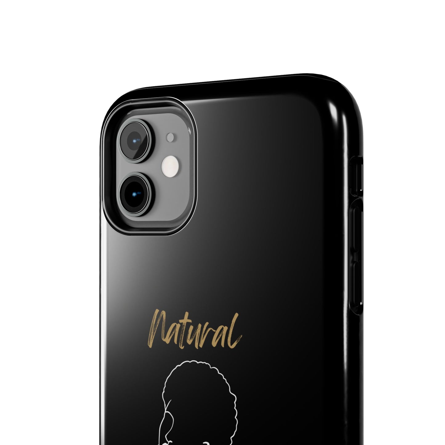 Natural Woman Cute Afro(WL)Tough Phone Cases BLACK