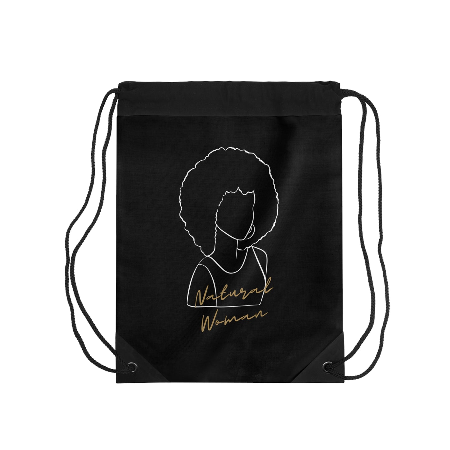 Natural Woman Afro (WL) Drawstring Bag BLACK