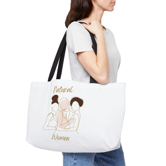 Natural Women Friends (BL) Weekender Tote Bag WHITE