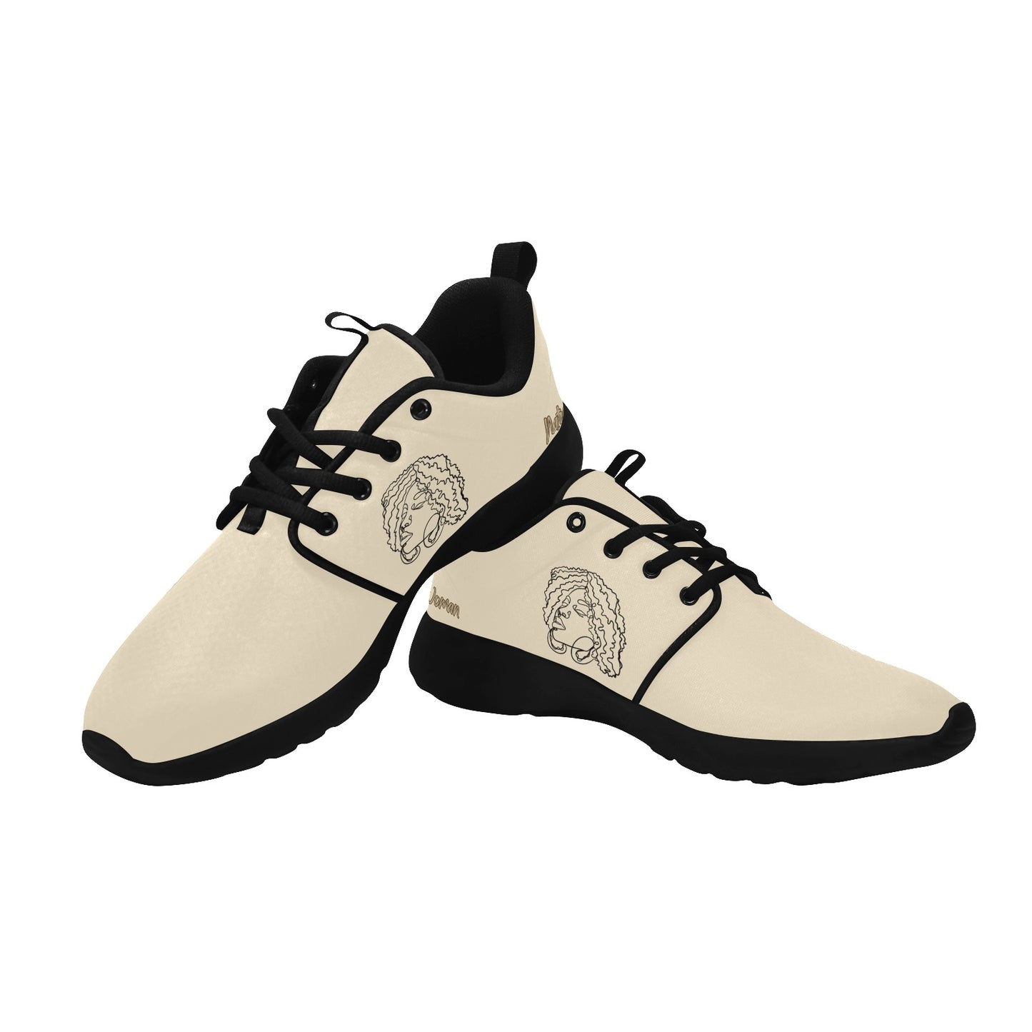 Natural Woman NATURALLY ME (BL) CREAM w/ Black Sole Sneakers