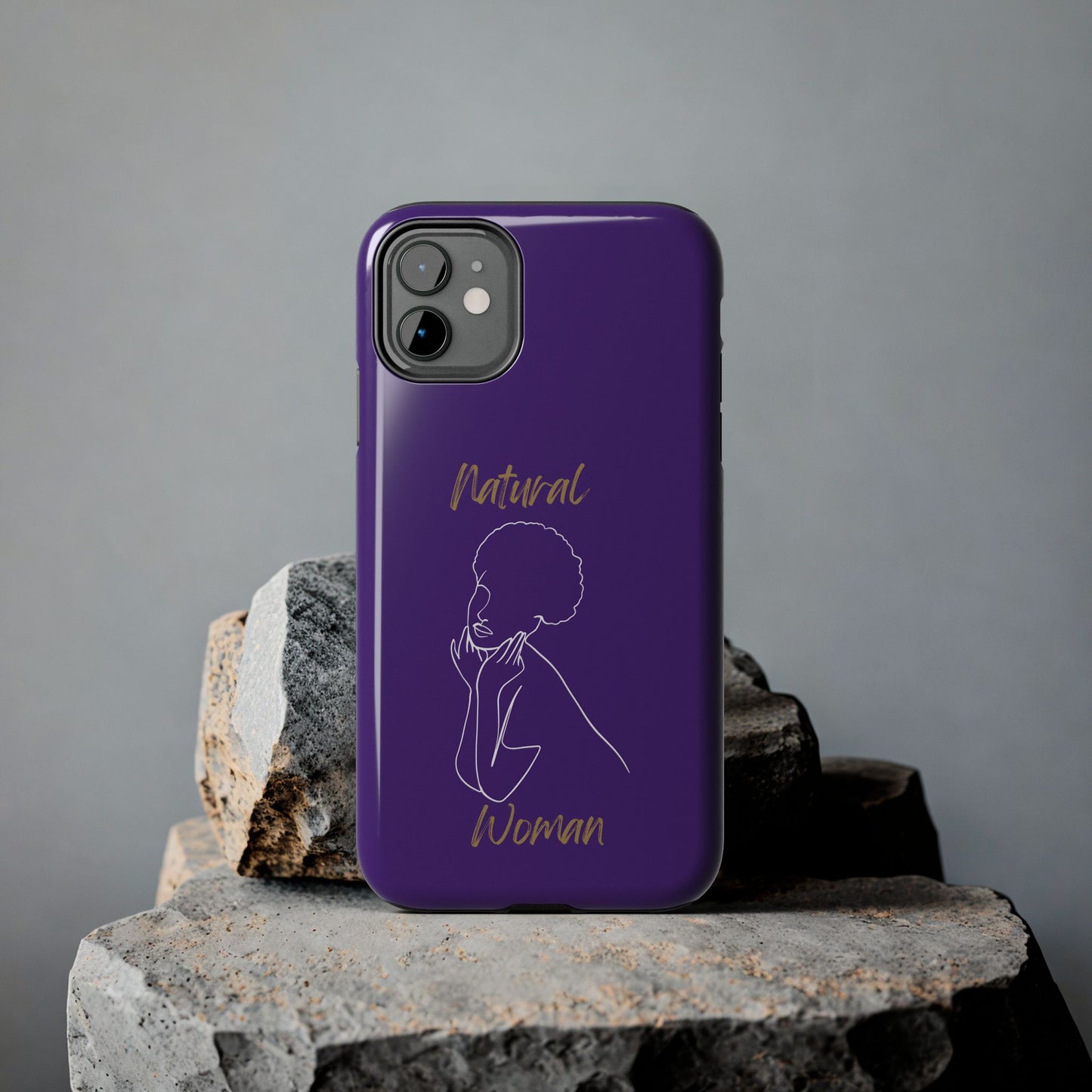 Natural Woman Cute Afro (WL)Tough Phone Cases PURPLE