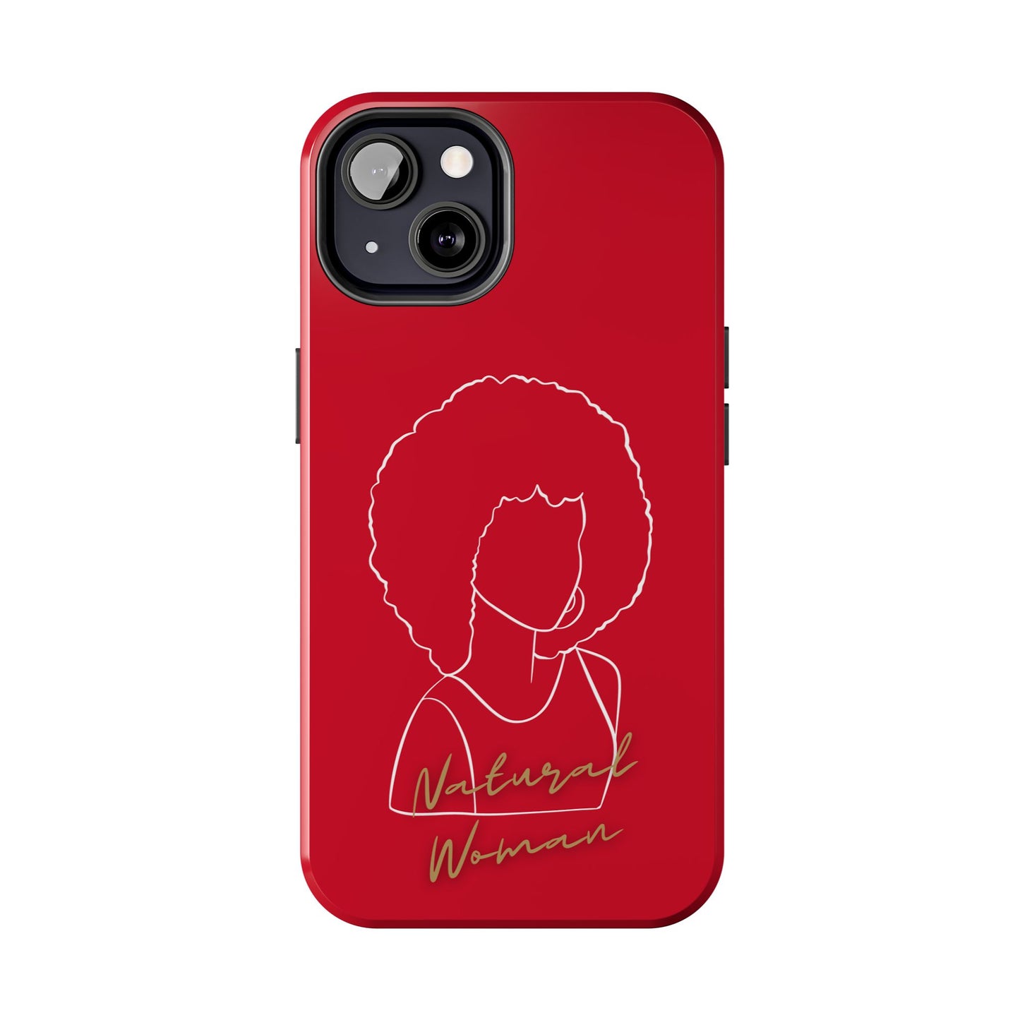 Natural Woman Afro (WL) Tough Phone Case DARK RED