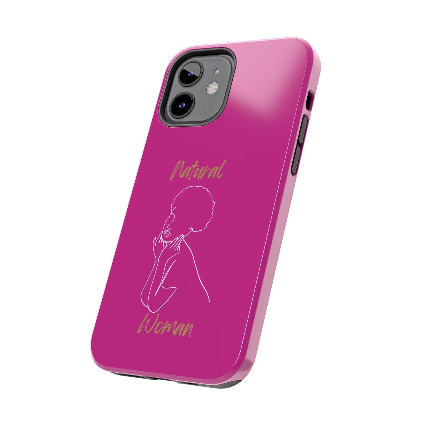 Natural Woman Cute Afro (WL)Tough Phone Cases PINK