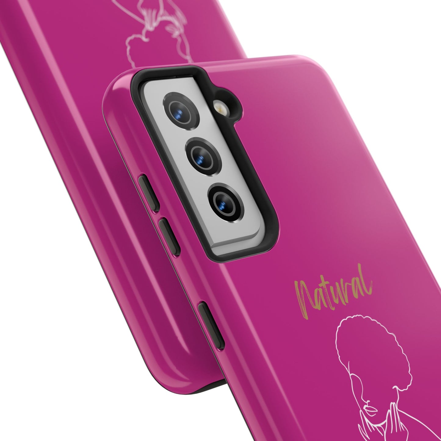 Natural Woman Cute Afro (WL)Tough Phone Cases PINK