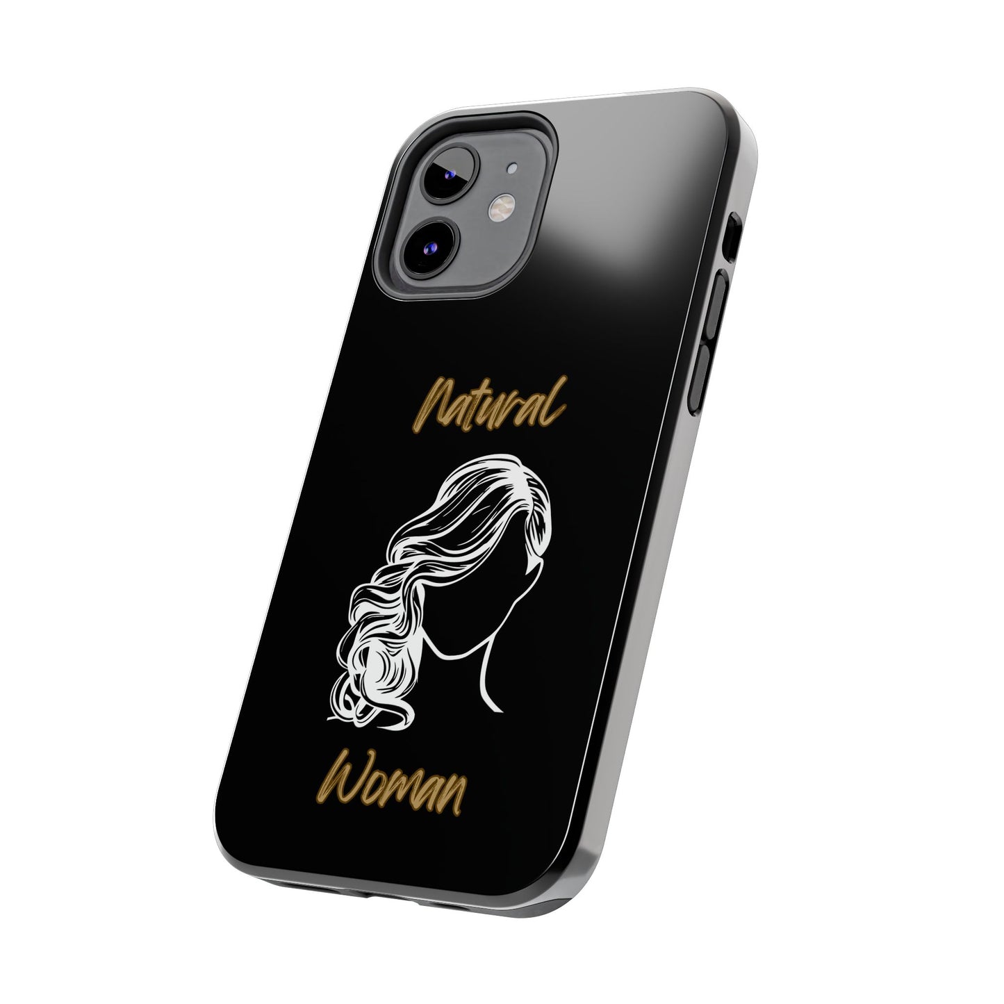 Natural Woman Long Curl (WL)Tough Phone Cases BLACK