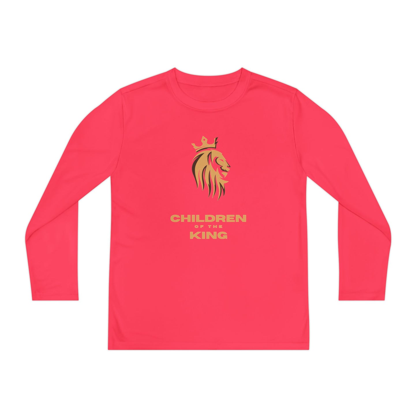 Children of the King Youth Long Sleeve Tee — Golden Lion Crest & Proverbs 22:6