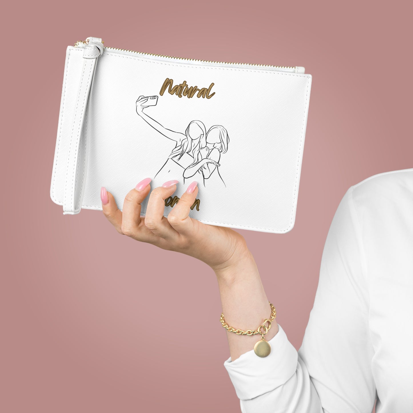 Natural Women Friends Selfie (BL) Clutch Bag WHITE