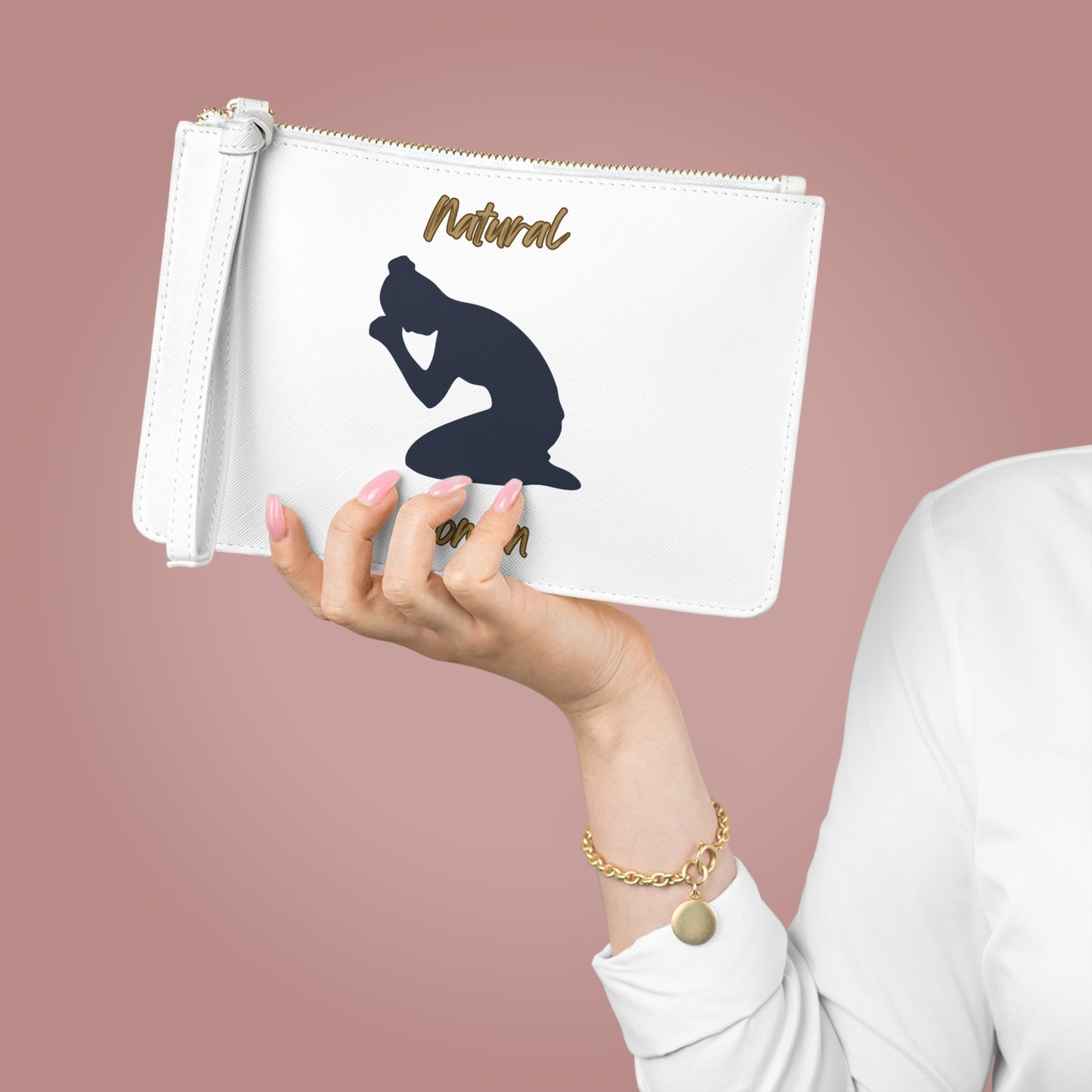 Natural Woman Pray (BL) Clutch Bag WHITE