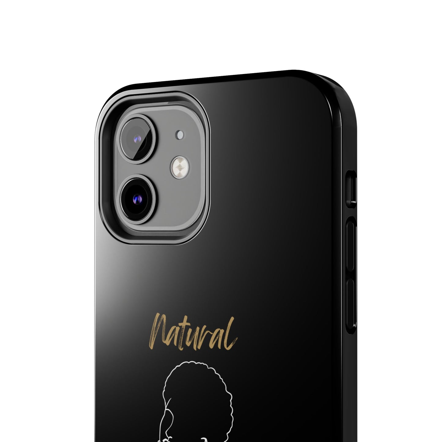 Natural Woman Cute Afro(WL)Tough Phone Cases BLACK