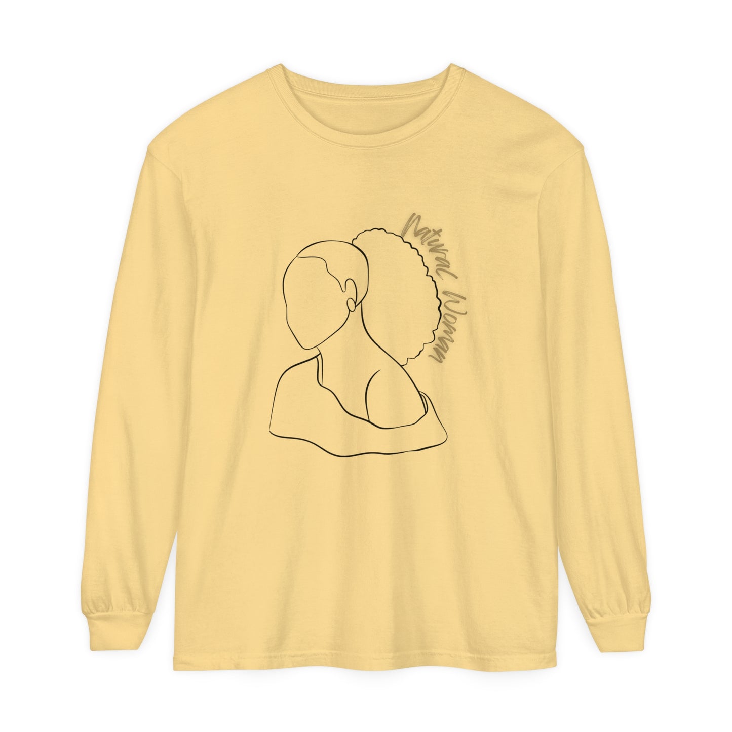 Natural Woman Behind Head Puff (BL) Long Sleeve T-Shirt