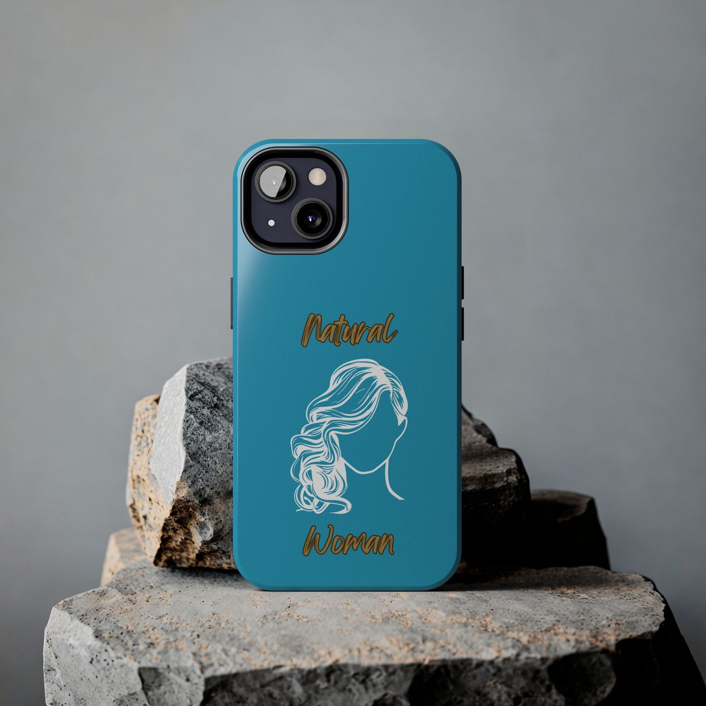 Natural Woman Long Curl (WL)Tough Phone Cases TURQUOISE