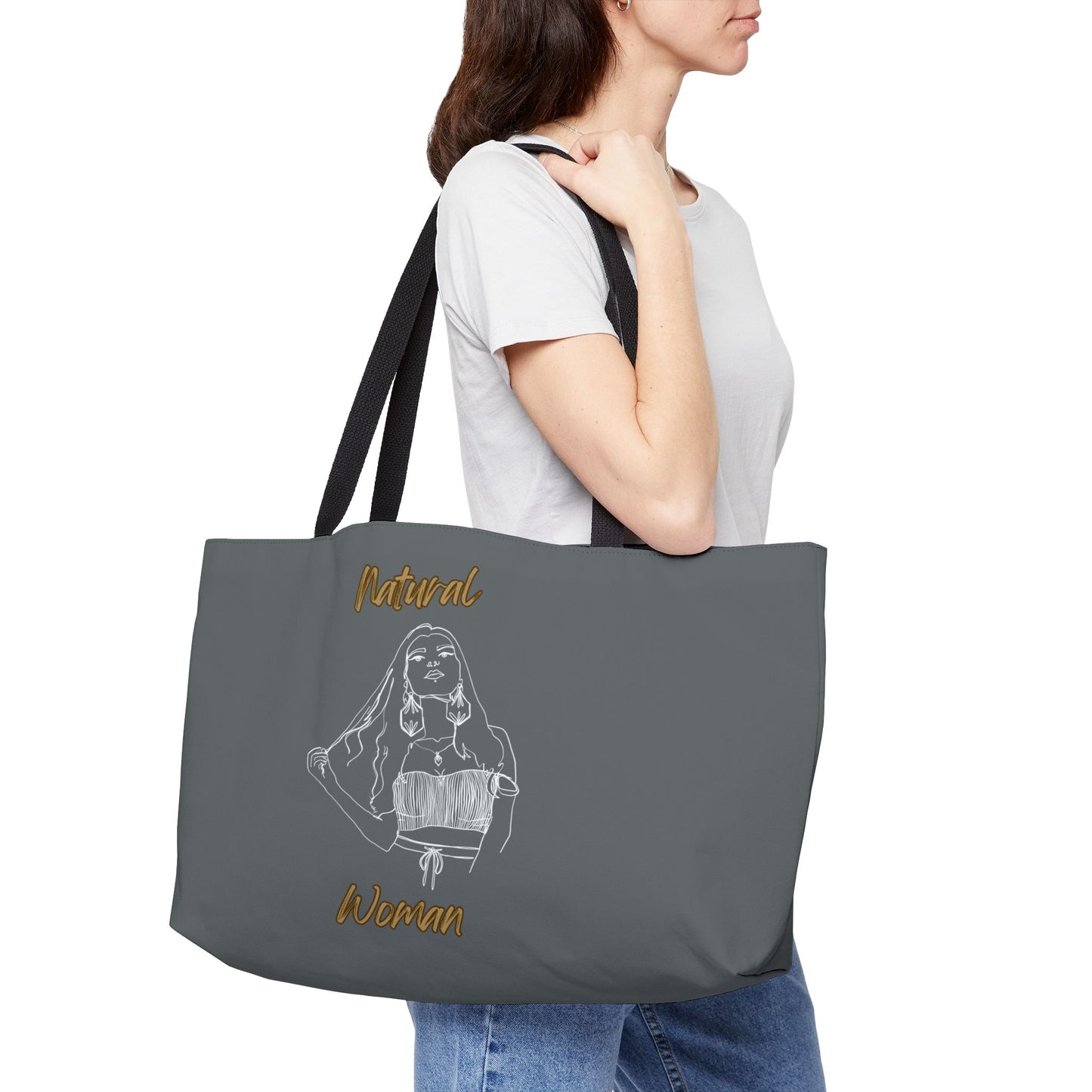 Natural Woman Thinking (WL) Weekender Tote Bag DARK GREEN