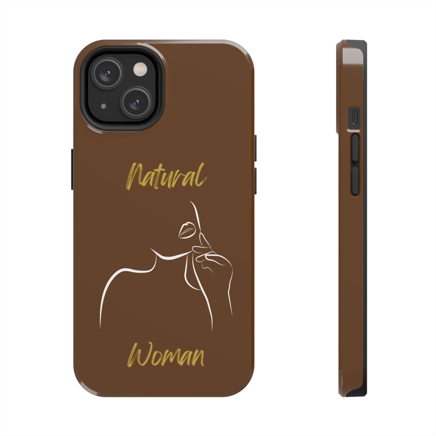 Natural Woman Chin Up (WL)Tough Phone Cases BROWN