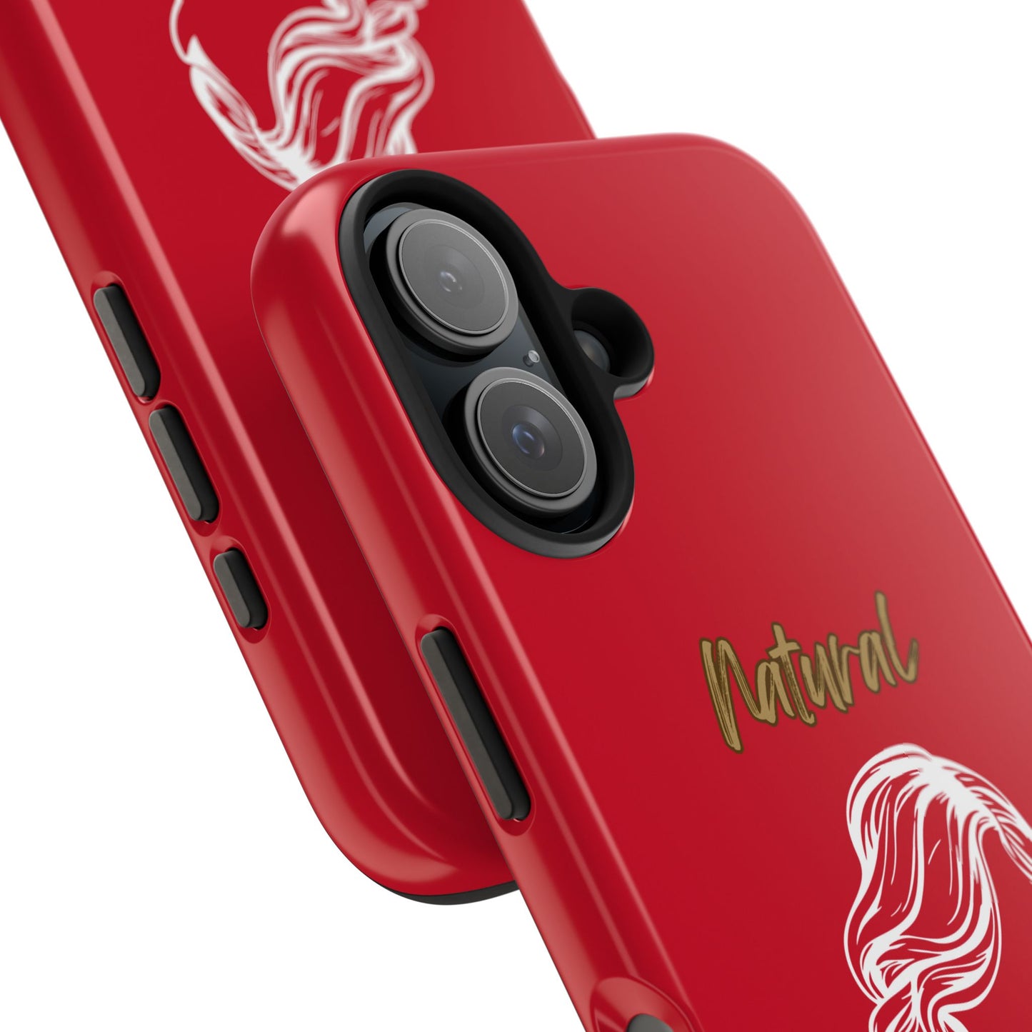 Natural Woman Long Curl (WL)Tough Phone Cases DARK RED