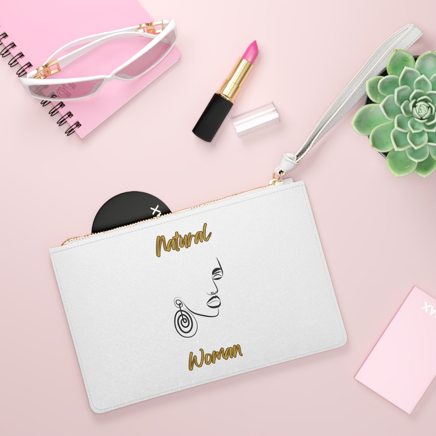 Natural Woman Music In My Soul (BL) Clutch Bag WHITE