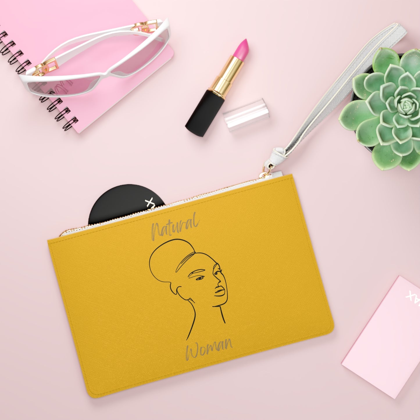 Natural Woman Hair Up (BL) Clutch Bag YELLOW