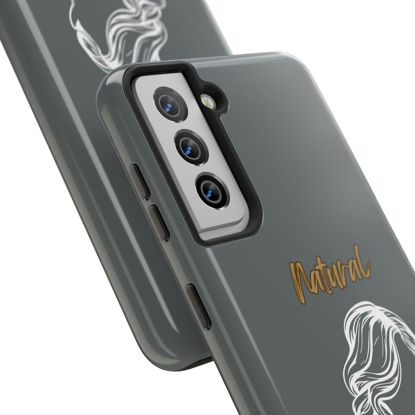 Natural Woman Long Curl (WL)Tough Phone Cases DARK GREY