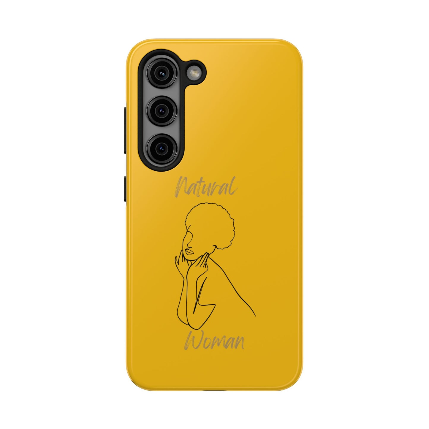 Natural Woman Cute Afro (BL)Tough Phone Cases YELLOW