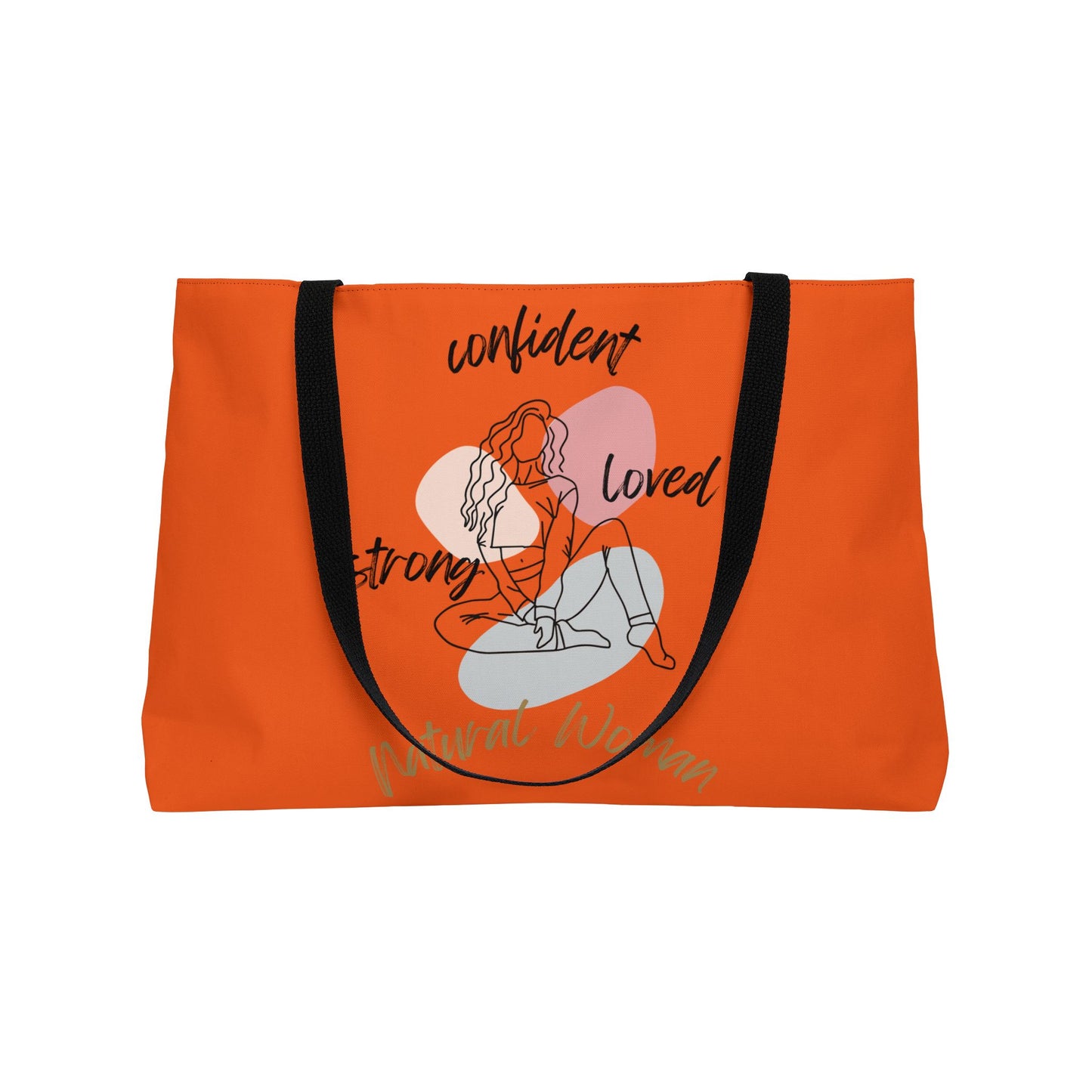Natural Woman Strong Confident Loved (BL) Weekender Tote Bag ORANGE