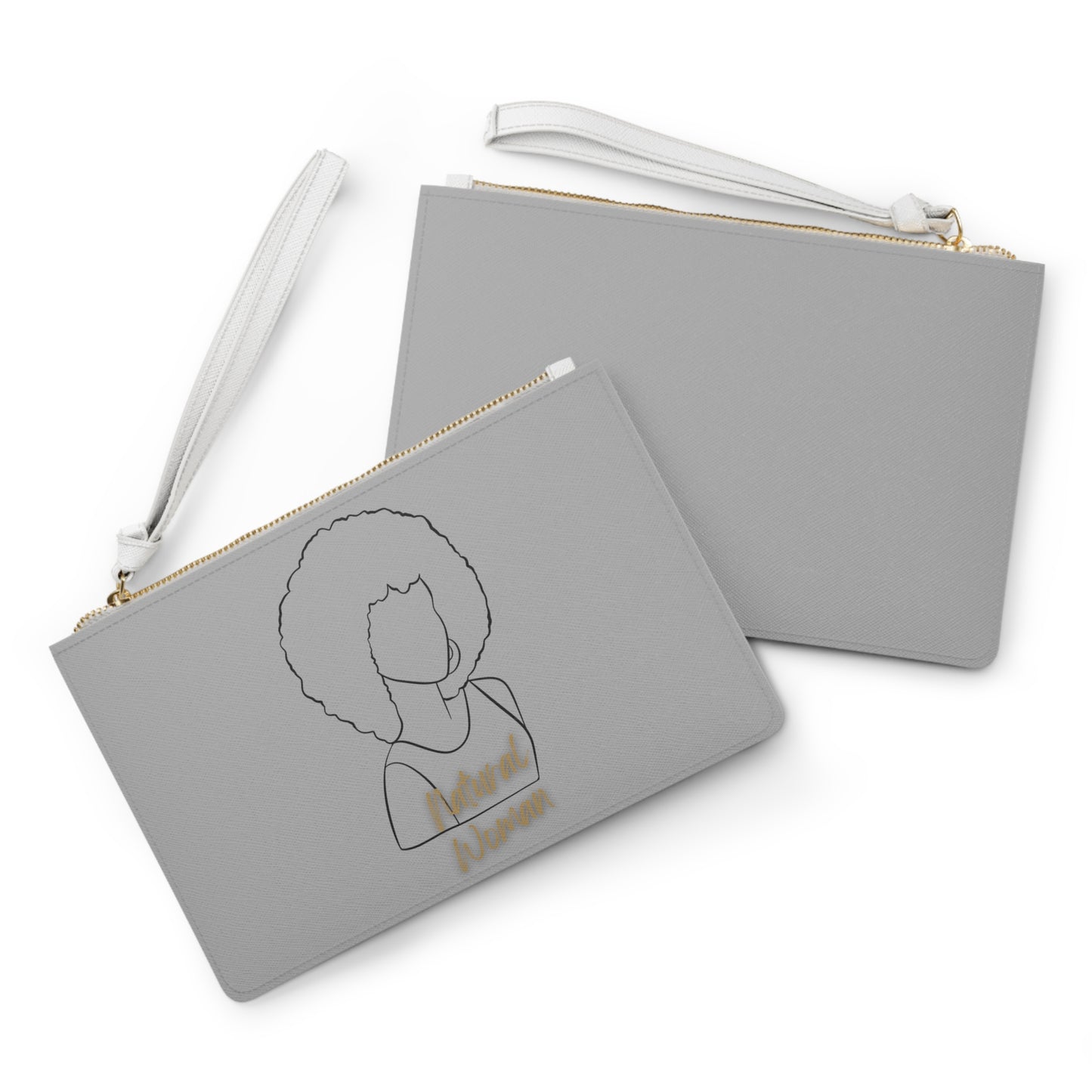Natural Woman Afro (BL) Clutch Bag LIGHT GREY