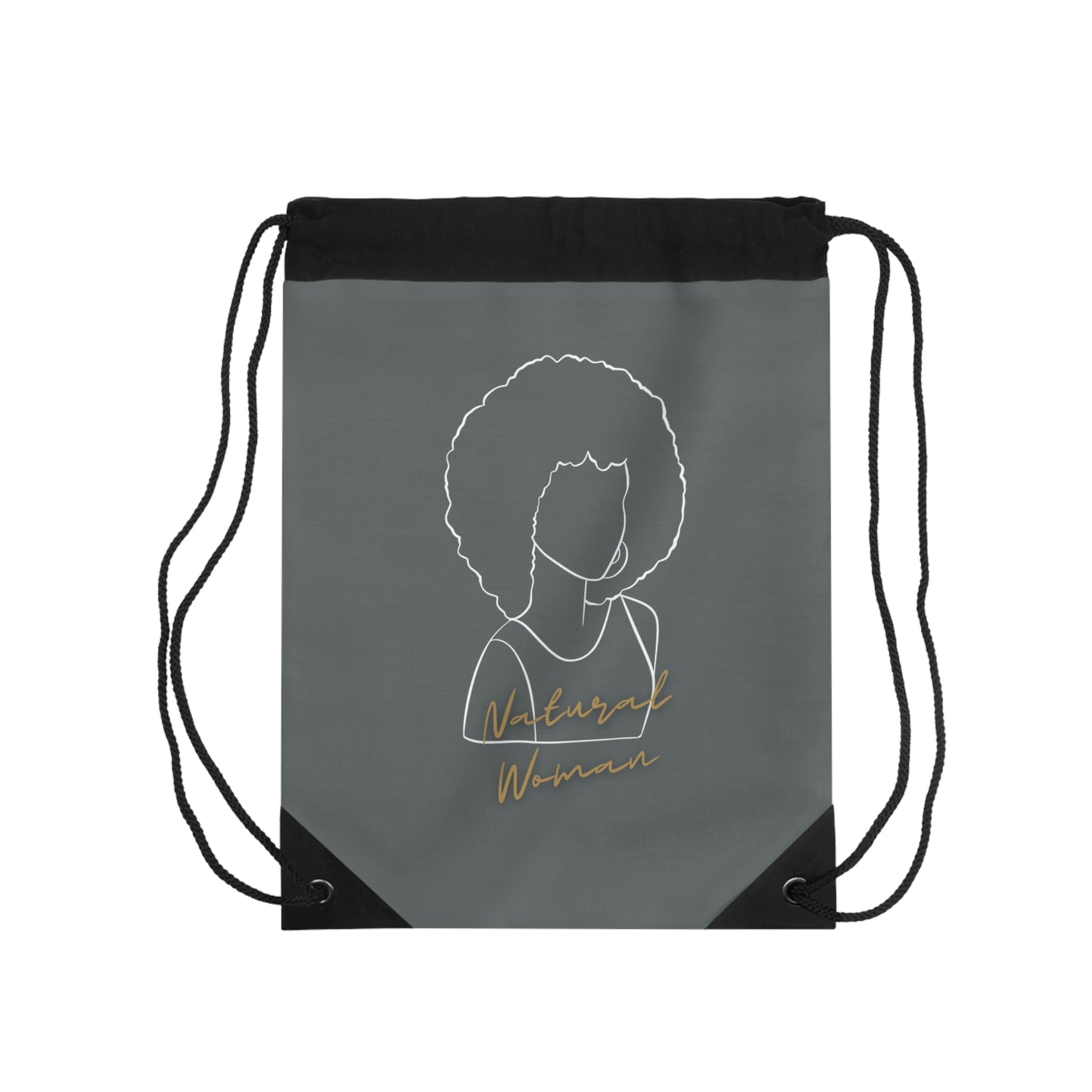 Natural Woman Afro (WL) Drawstring Bag DARK GREY