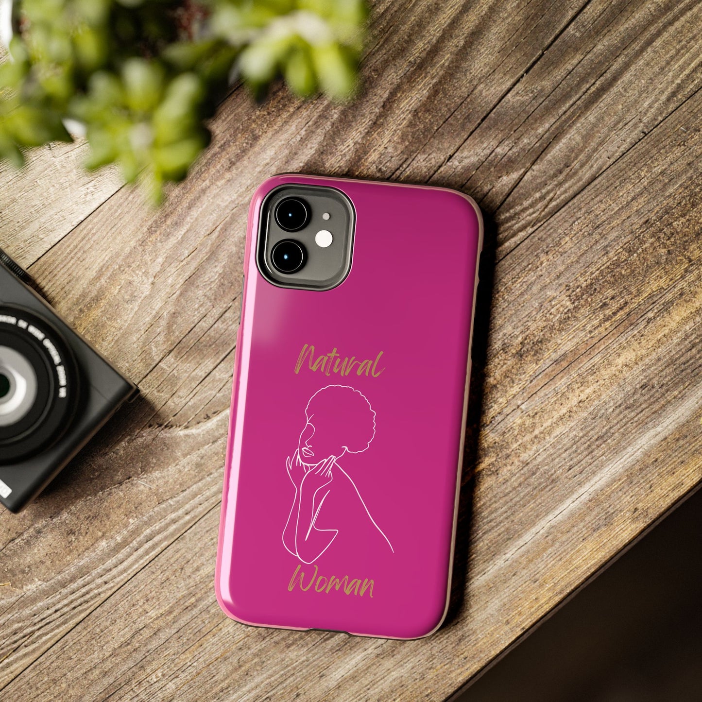 Natural Woman Cute Afro (WL)Tough Phone Cases PINK