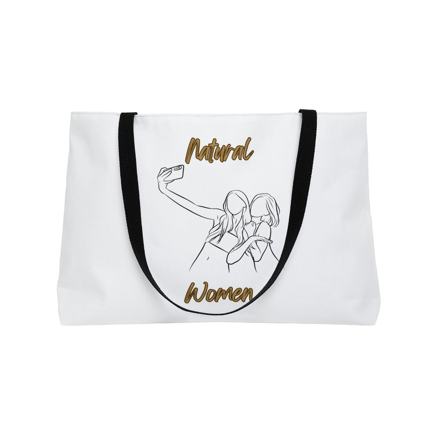 Natural Women Friends Selfie (BL) Weekender Tote Bag WHITE