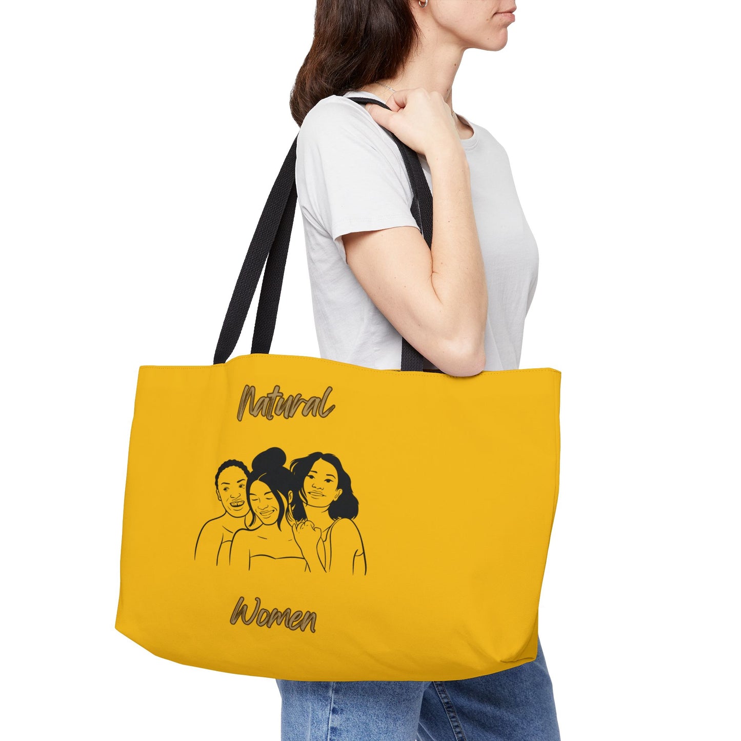 Natural Women Laughing Friends (BL) Weekender Tote Bag YELLOW