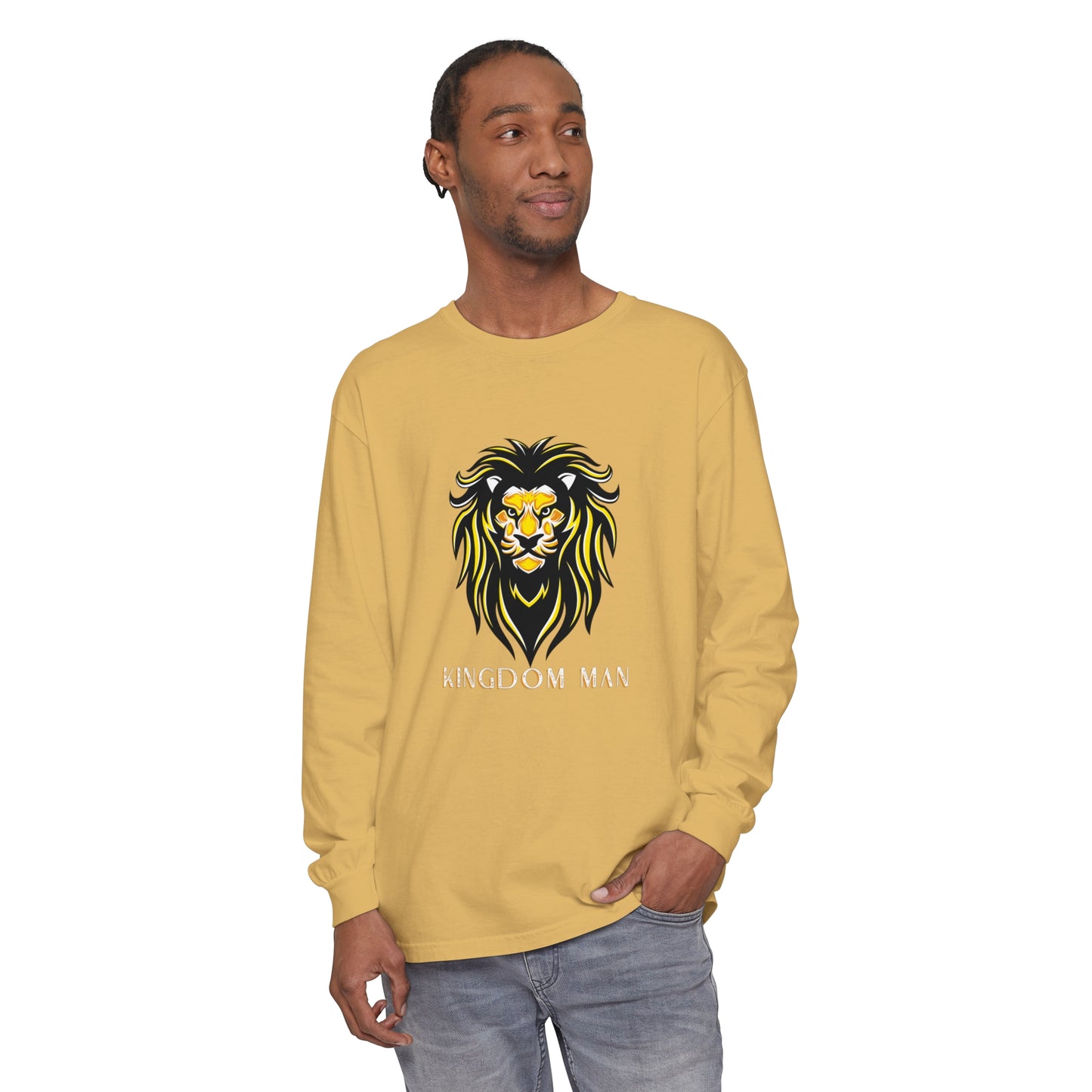 Kingdom Man (White/Gold) Long Sleeve T-Shirt