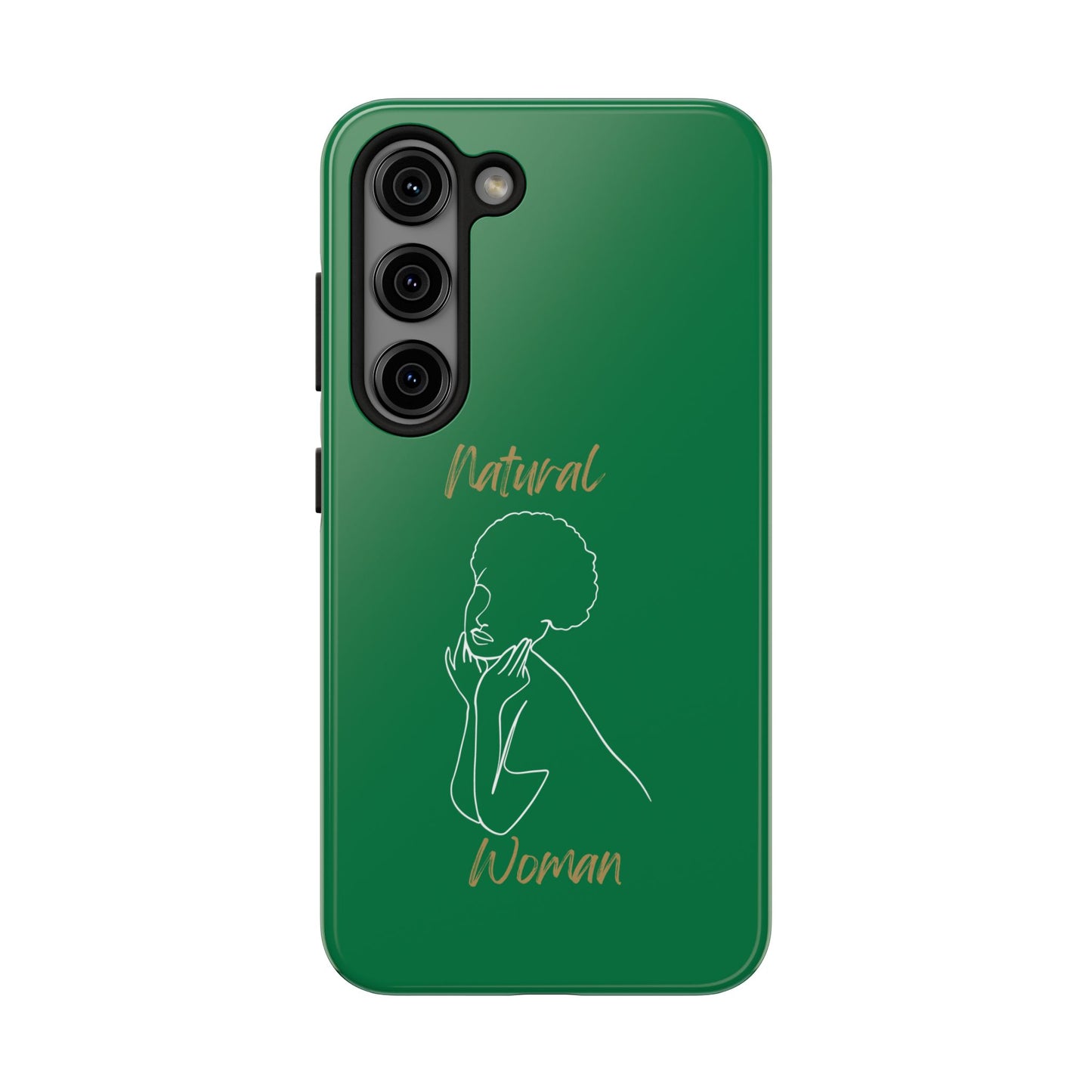 Natural Woman Cute Afro (WL)Tough Phone Cases DARK GREEN