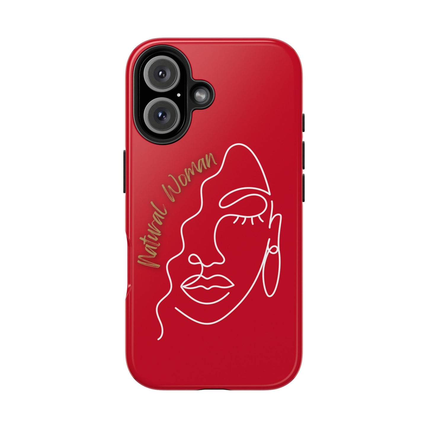 Natural Woman Half Face (WL)Tough Phone Case DARK RED