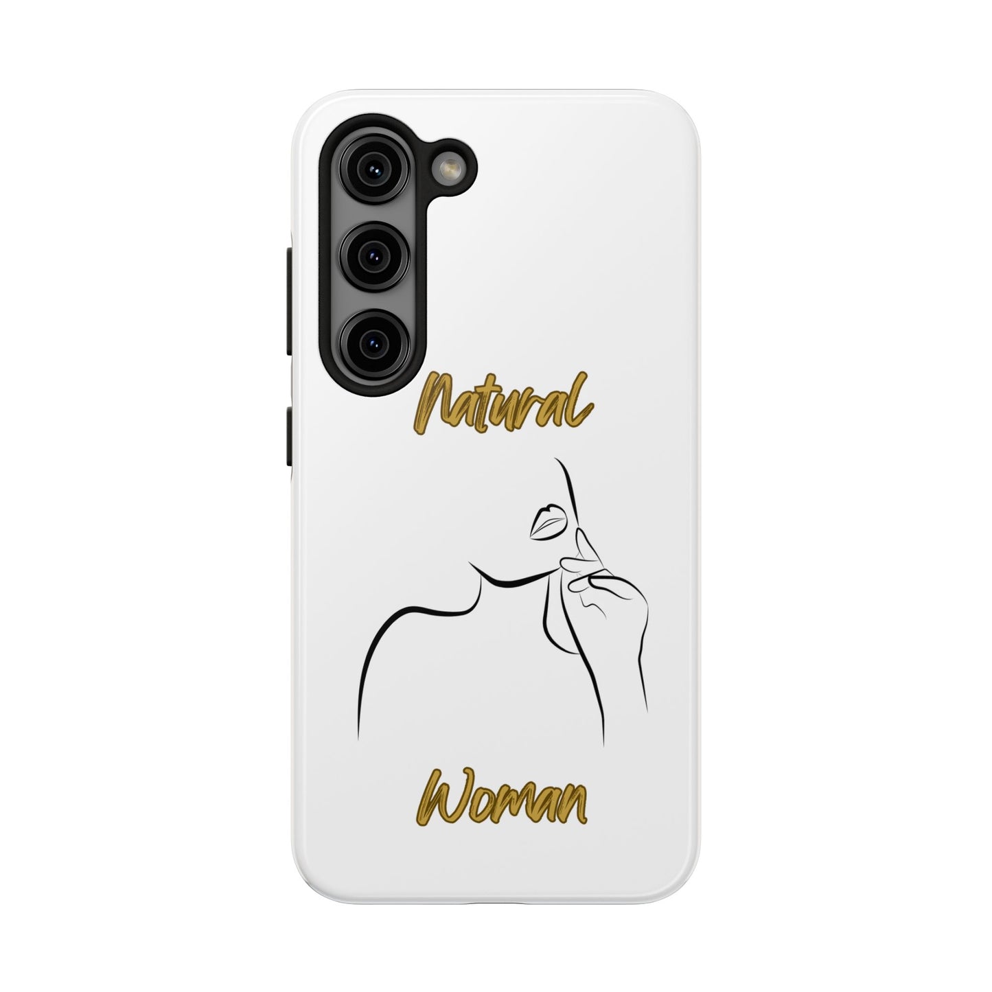 Natural Woman Chin Up (BL)Tough Phone Cases WHITE