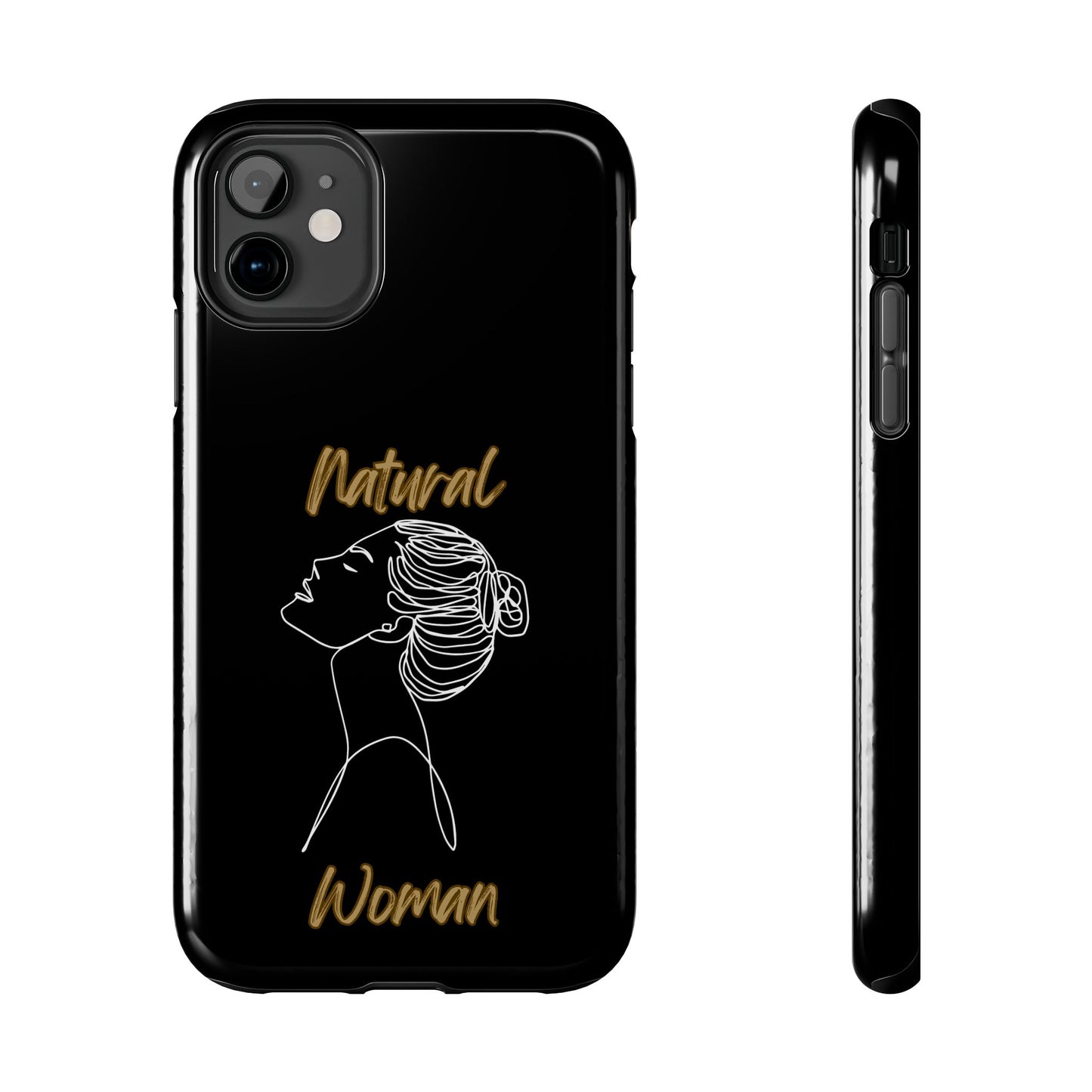 Natural Woman Wet Bun (WL) Tough Phone Cases BLACK