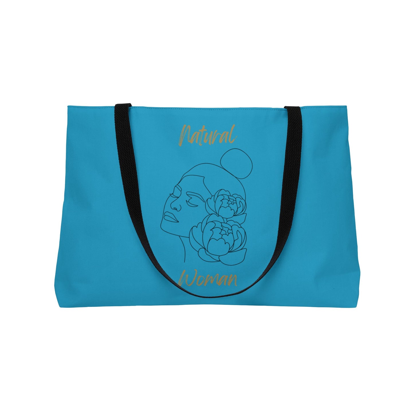 Natural Woman Bun Flower (BL) Weekender Tote Bag TURQUOISE