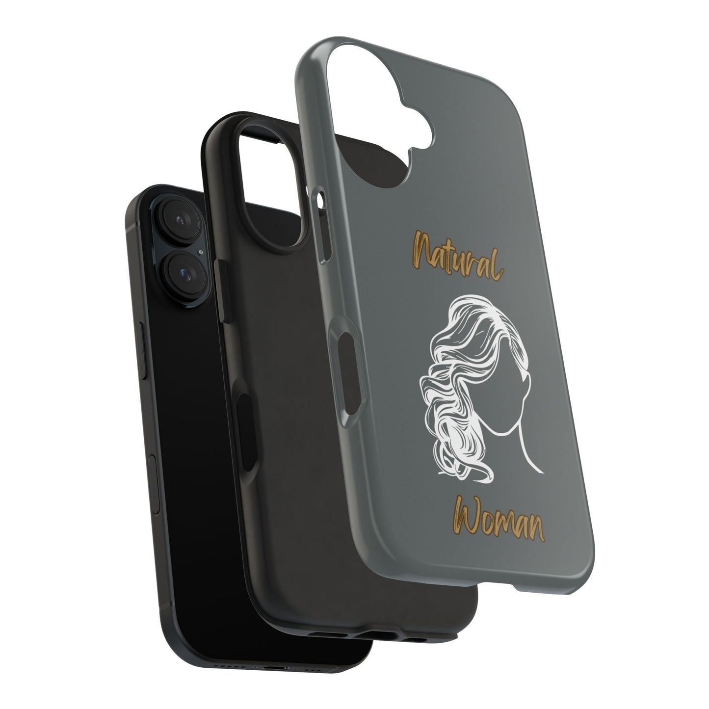 Natural Woman Long Curl (WL)Tough Phone Cases DARK GREY