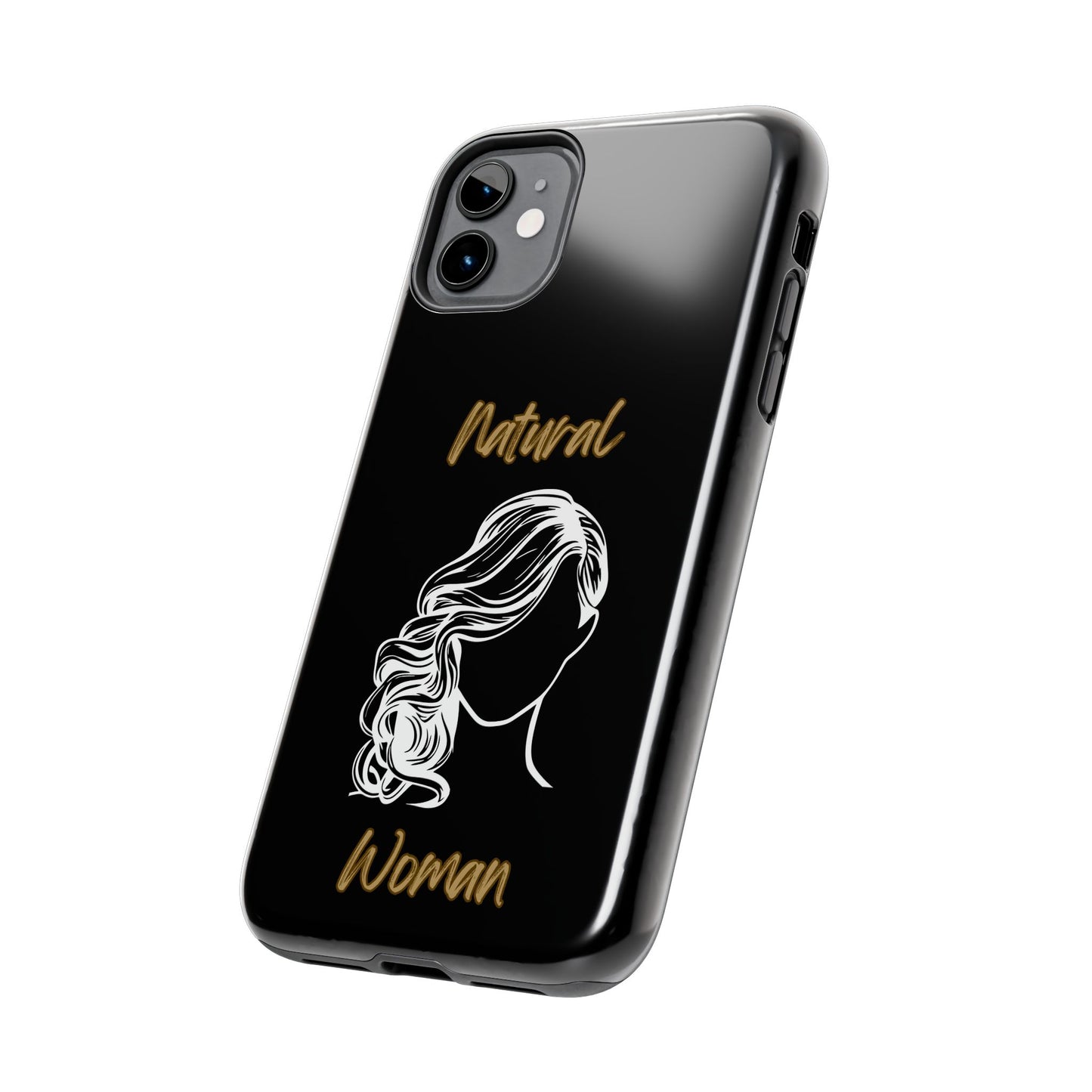 Natural Woman Long Curl (WL)Tough Phone Cases BLACK