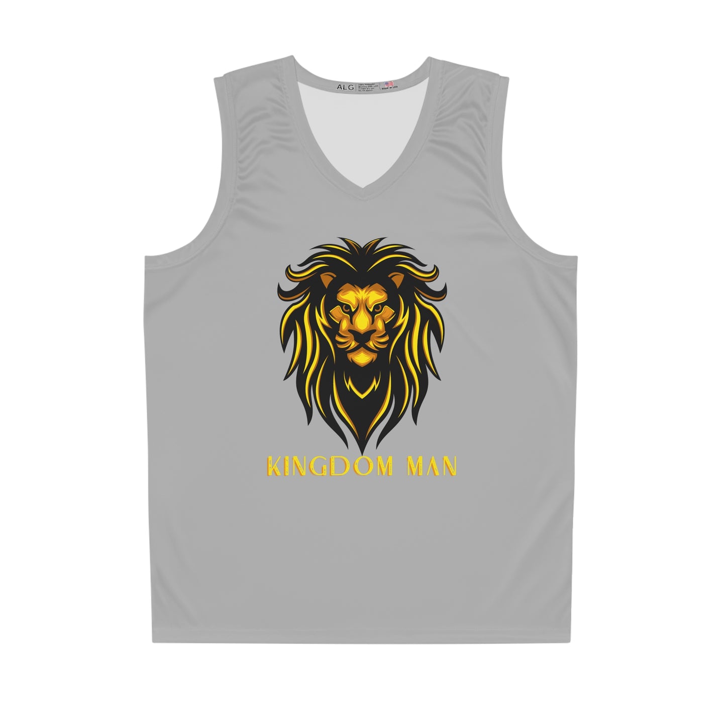 Kingdom Man (Gold) Basketball Jersey LIGHT GREY