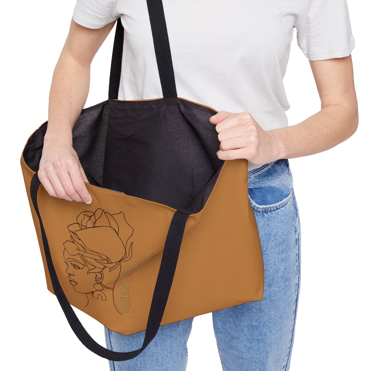 Natural Woman Flower Wrap (BL) Weekender Tote Bag LIGHT BROWN