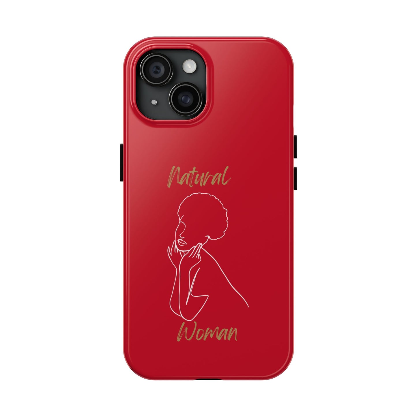 Natural Woman Cute Afro(WL)Tough Phone Cases DARK RED