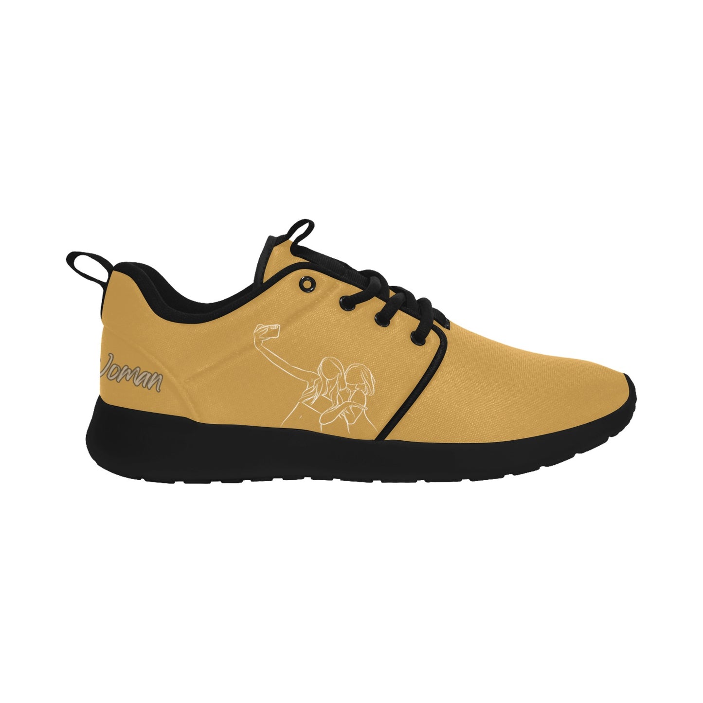 Natural Women FRIENDS SELFIE (WL) MODERATE ORANGE w/ Black Sole Sneakers