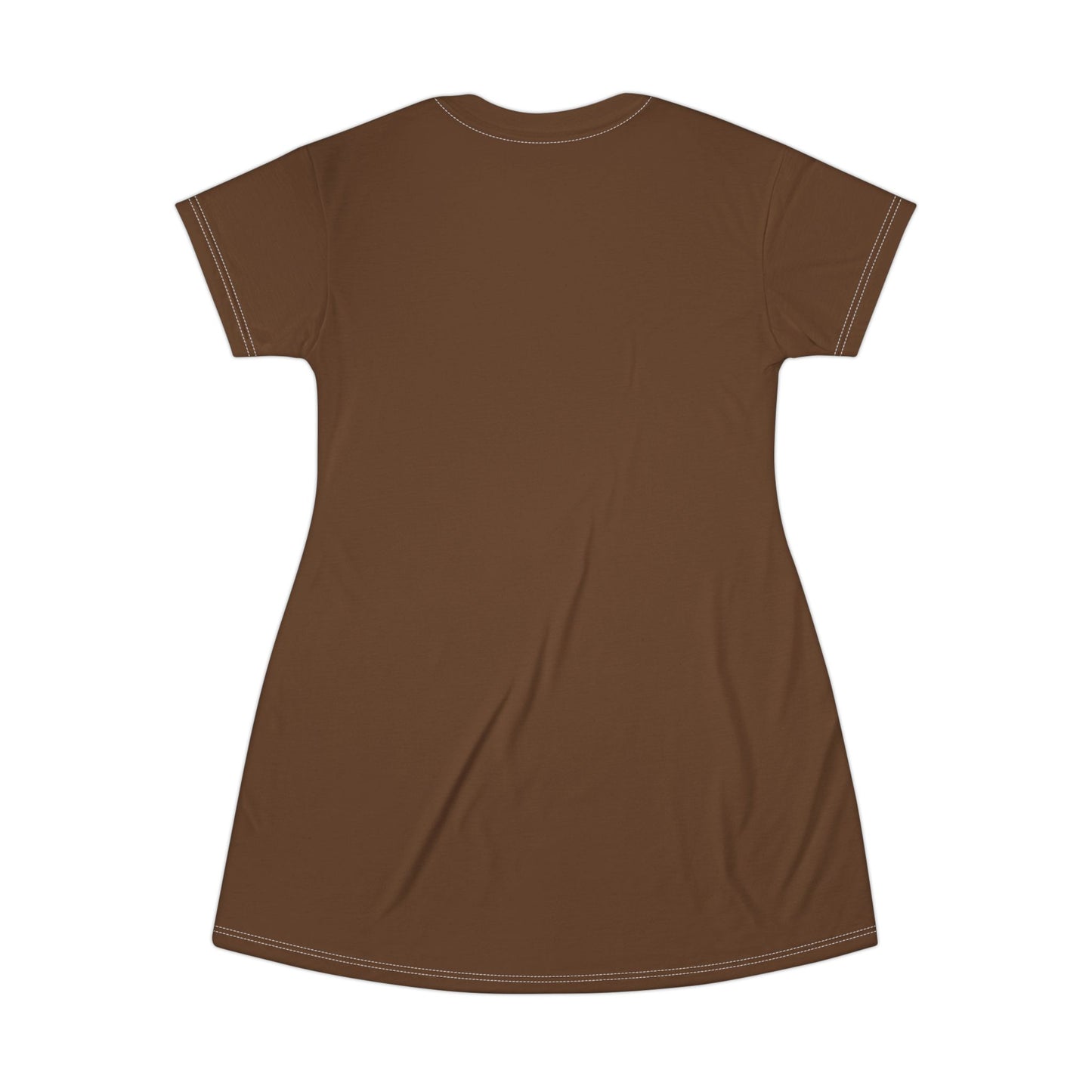 Strong Momma T-Shirt Dress (AOP/BL) Brown