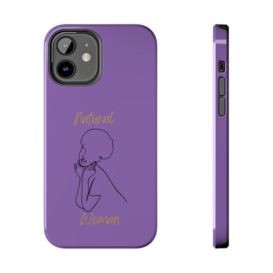 Natural Woman Cute Afro (BL)Tough Phone Cases LIGHT PURPLE