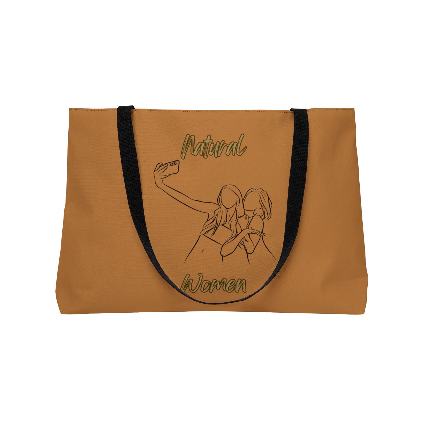 Natural Women Friends Selfie (BL) Weekender Tote Bag LIGHT BROWN