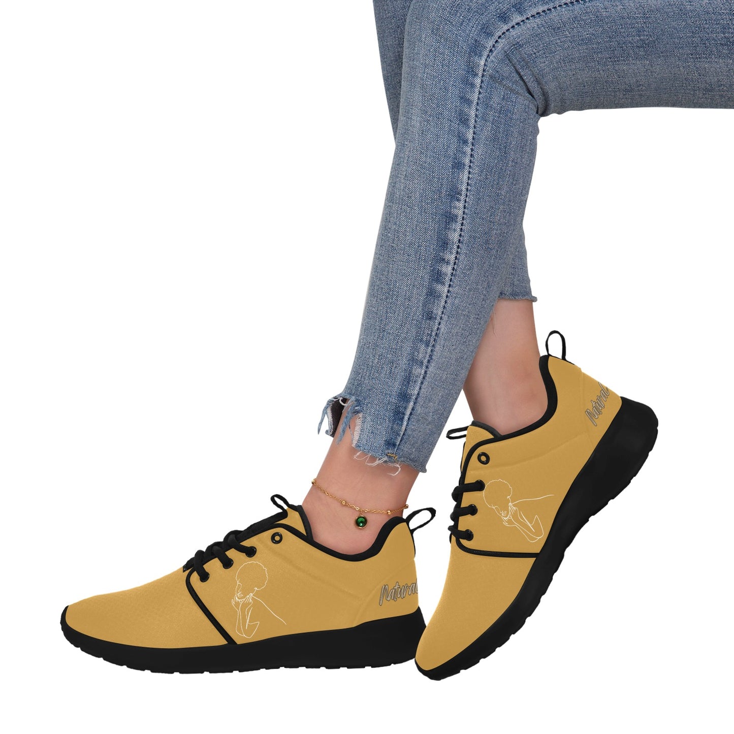 Natural Woman CUTE AFRO (WL) MODERATE ORANGE w/ Black Sole Sneakers